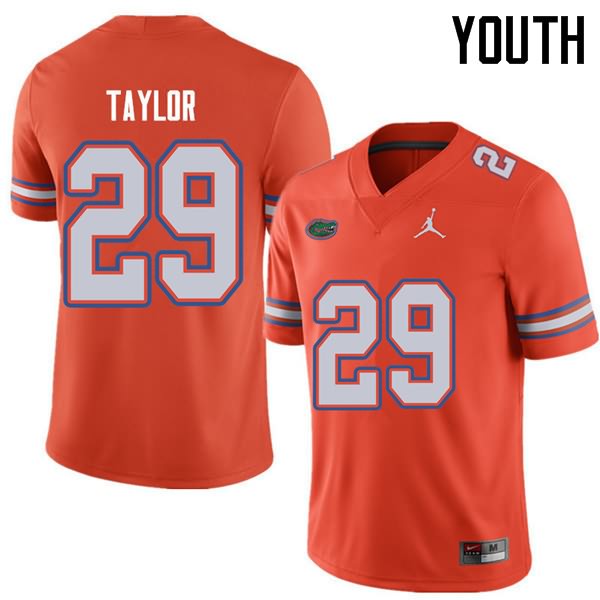 NCAA Florida Gators Jeawon Taylor Youth #29 Jordan Brand Orange Stitched Authentic College Football Jersey ODC2864ZZ